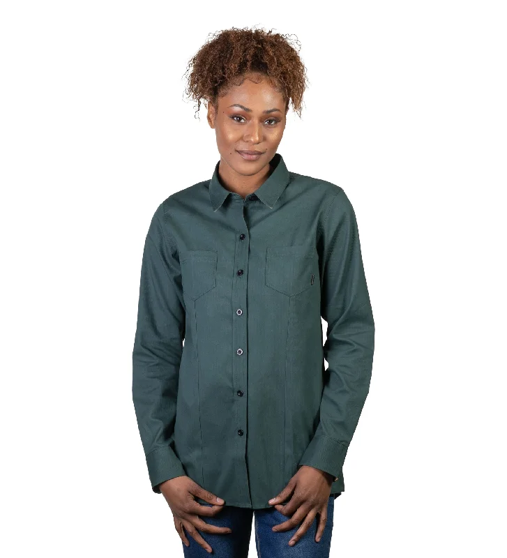 Women's Leon Workhorse Shirt- Fir Green Pincord