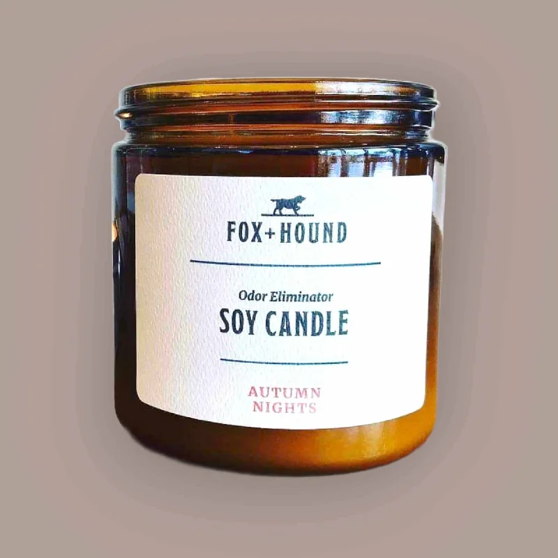 CANDLE  "AUTUMN NIGHTS" FOX + HOUND ODOR-ELIMINATOR SOY