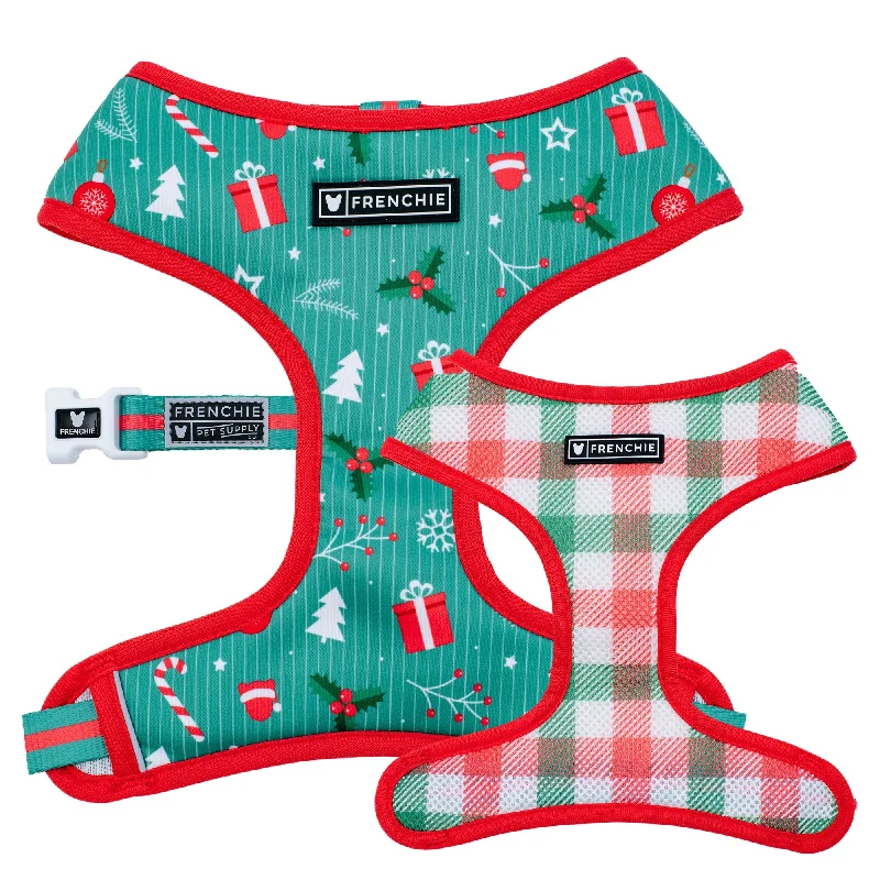 Frenchie Duo Reversible Harness - Classic Christmas