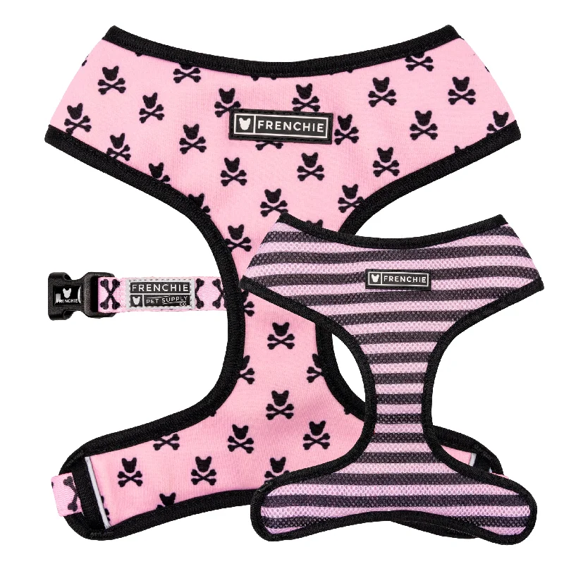 Frenchie Duo Reversible Harness - Pink Bad to the Bone