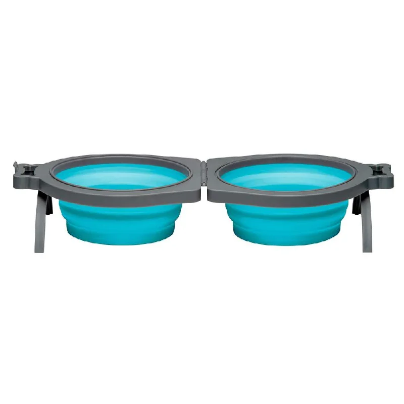 Loving Pets Blue Bella Roma Travel Double Diner Bowl