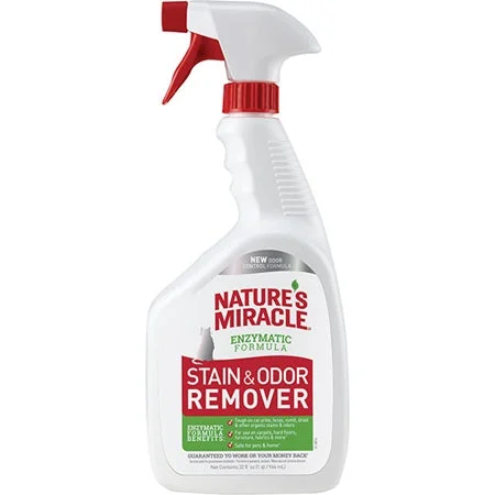 Nature's Miracle Stain And Odor Remover for Cats 32 Ounces , Odor Control Formula, Pour