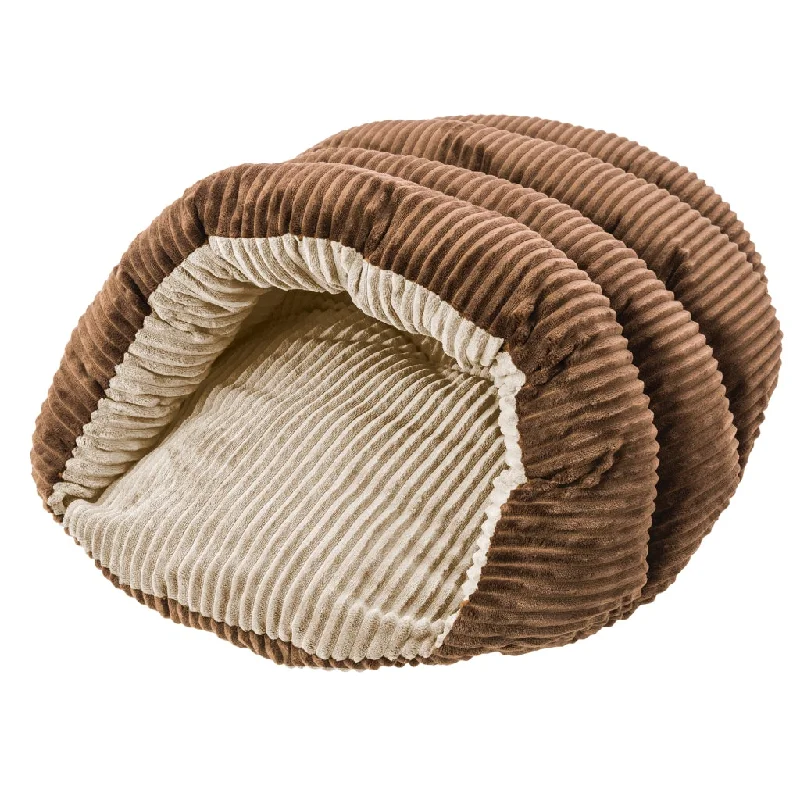 SLEEP ZONE CORDUROY CUDDLE CAVE 22" CHOCOLATE