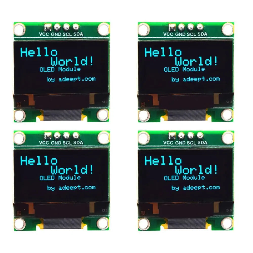 Adeept 0.96in OLED Module 128x64 SSD1306 I2C Serial Self-Luminous Display (4x)