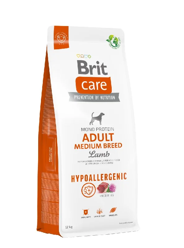 BRIT CARE Hypoallergenic Monoprotein Medium Breed, janjetina i riža, 12kg