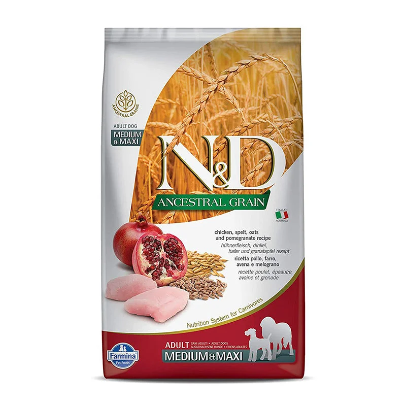 Farmina N&D Puppy Chicken and Pomegranate Ancestral Grain Dry Dog Food for Medium and Maxi Breed