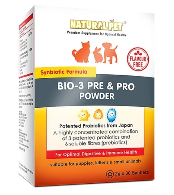 Natural Pet® Bio3 Pre & Pro Powder (Flavour Free) for Cats & Dogs