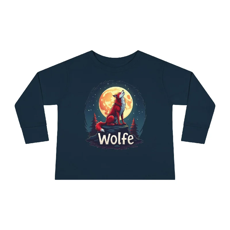 Red Wolfe 🐺 Toddler Long Sleeve Tee 