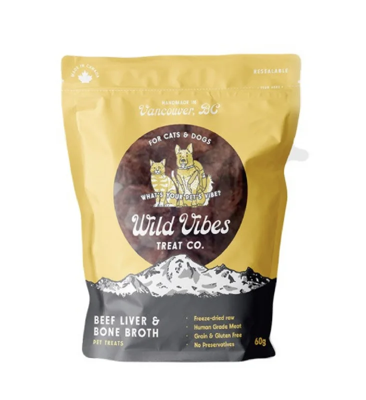 Wild Vibes Beef Liver and Bone Broth Treats 68g