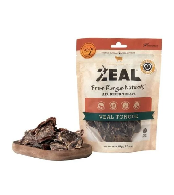 Zeal Free Range Air Dried Dog Treats (Veal Tongue)